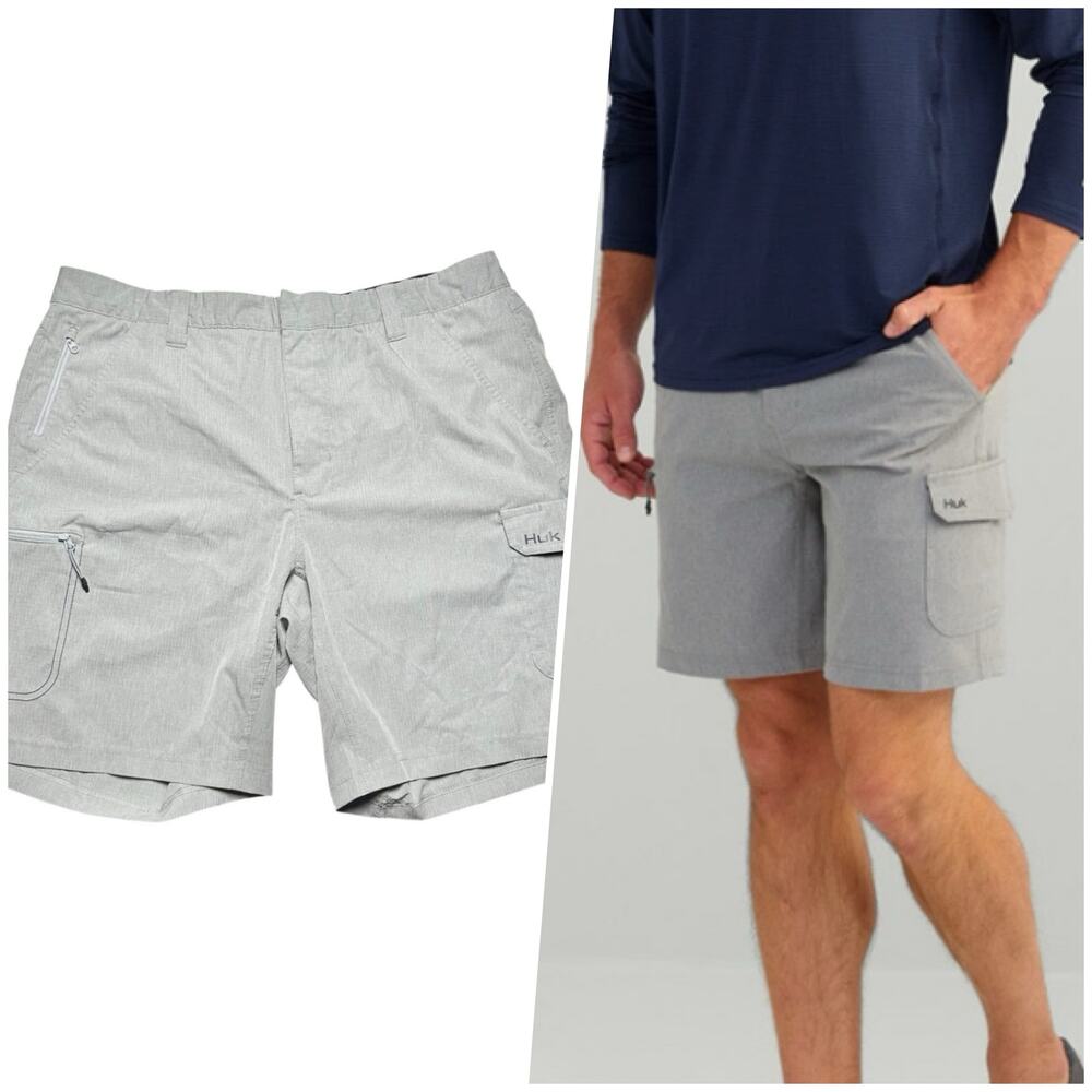 HUK | Men | A1a Quick Dry Ripstop Performance Fishing Cargo Shorts | Size XL